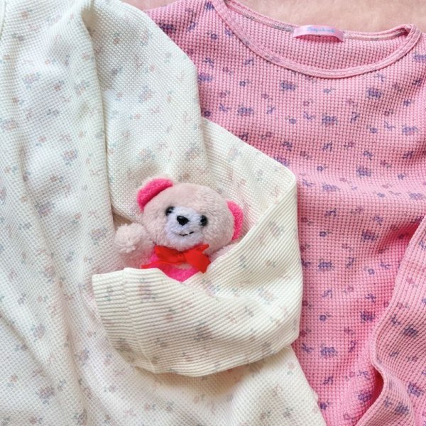 画像2: Ribbon&Flower thermal tee (2)