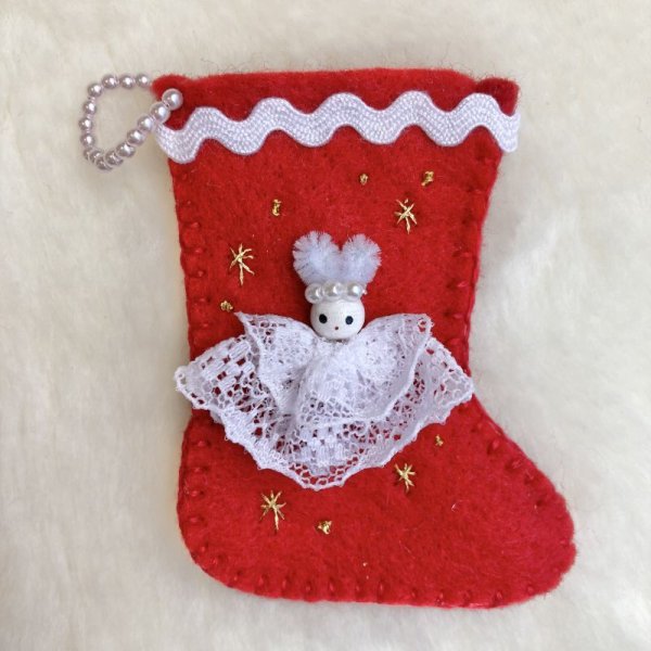 画像4: うさぎ靴下オーナメント(red) (4)