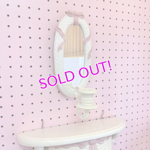 画像1: Pink Ribbon Mirror and Candle holder (1)