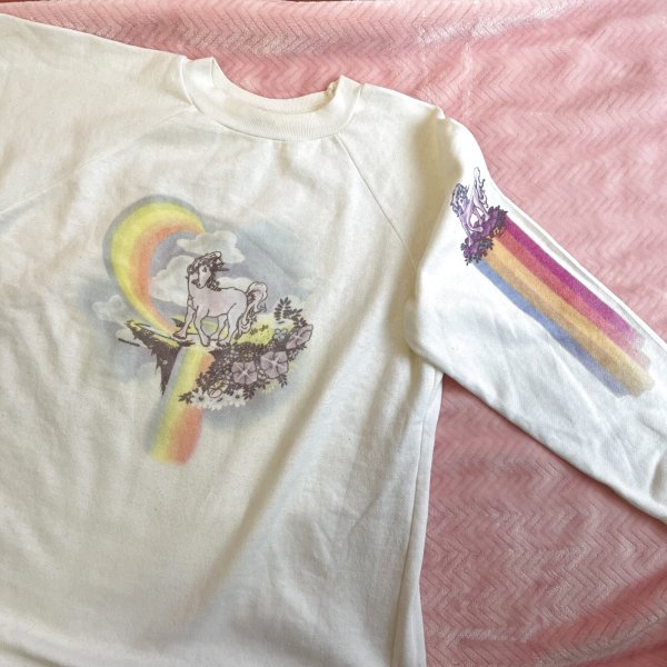 画像1: Rainbow unicorn raglan sweatshirt (1)
